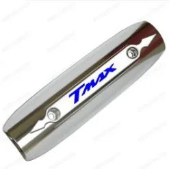 BRIXIAMOTO PROTECTION CHALEUR ECHAPPEMENT CHROME T-MAX 500 530 2007-2016 LOGO 3D BLANC BLEU