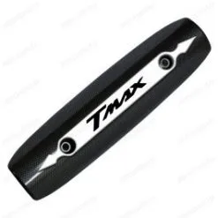 BRIXIAMOTO PROTECTION CHALEUR ECHAPPEMENT CARBON T-MAX 500 530 2007-2016 LOGO 3D BLANC NOIR