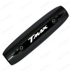 BRIXIAMOTO PROTECTION CHALEUR ECHAPPEMENT CARBON T-MAX 500 530 2007-2016 LOGO 3D NOIR BLANC