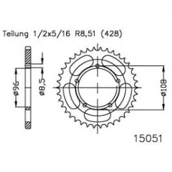 COURONNE MOTO ESJOT 50-15051-52