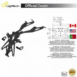 SUPPORT PLAQUE IMMATRICULATION LIGHTECH TARHO117B1 3 SUPPORT PLAQUE IMMATRICULATION LIGHTECH TARHO117B1