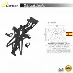 SUPPORT PLAQUE IMMATRICULATION LIGHTECH TARYA125A3